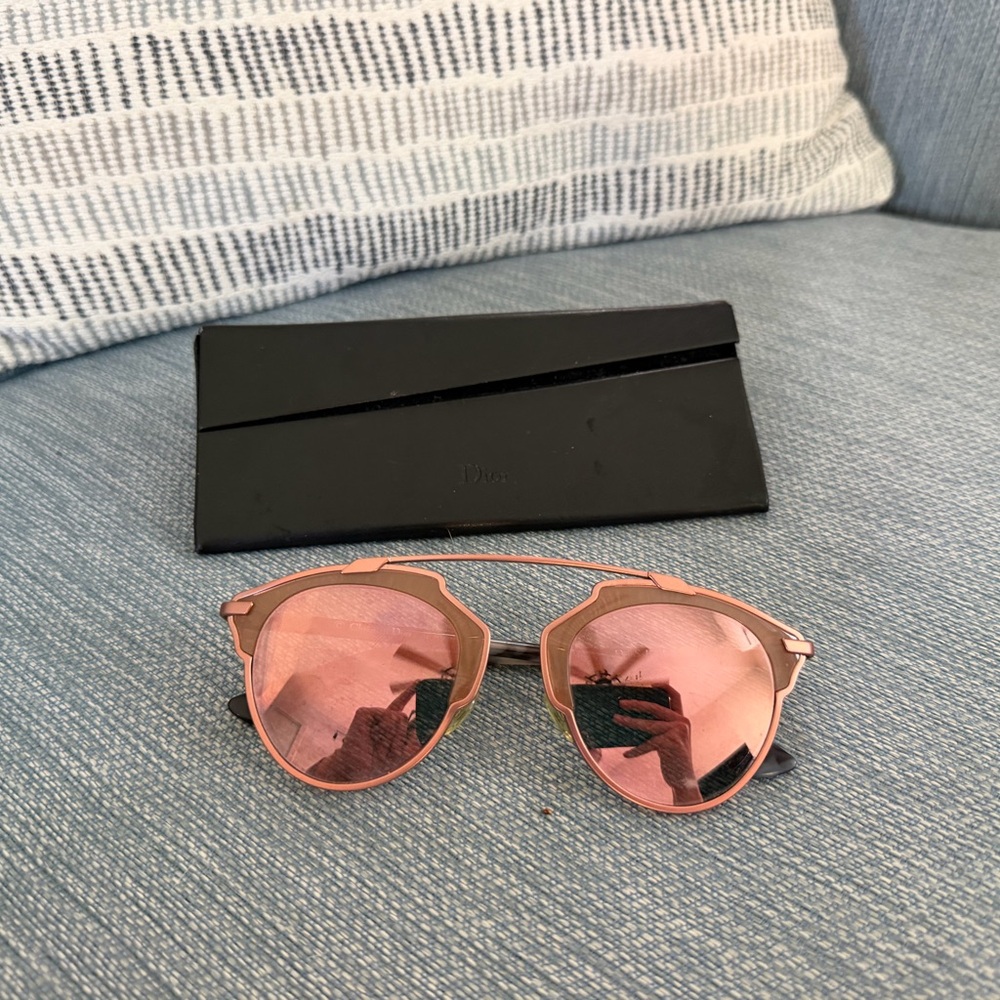 Christian Dior SoReal Rose Gold Mirrored Round Sunglasses - Picture 5 of 12